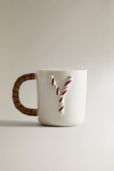 CHILDREN'S CHRISTMAS LETTER "Y" STONEWARE MUG - متعدد الألوان الخاص بـ Zara
