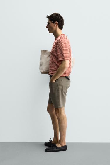 REGULAR FIT DENIM BERMUDA SHORTS - Greenish by Zara - Image 3