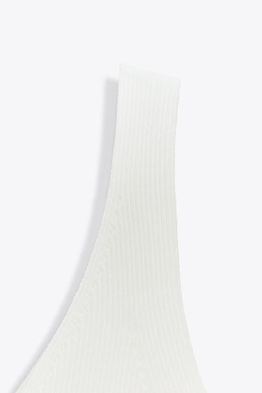 TOP EN MAILLE CÔTELÉE - Blanc de Zara - Image 3