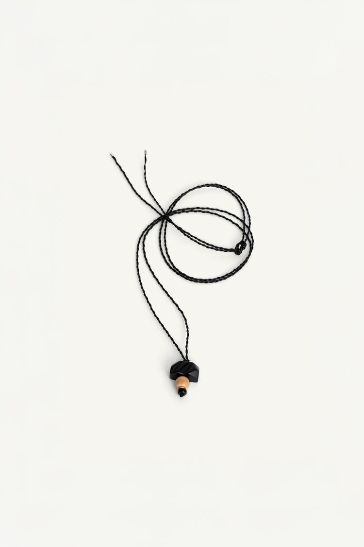 ZARA CORD NECKLACE WITH CONTRAST PENDANTS