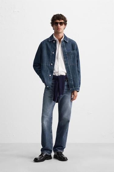 SOBRECAMISA DENIM BOLSILLOS - Azul de Zara - Imagen 0