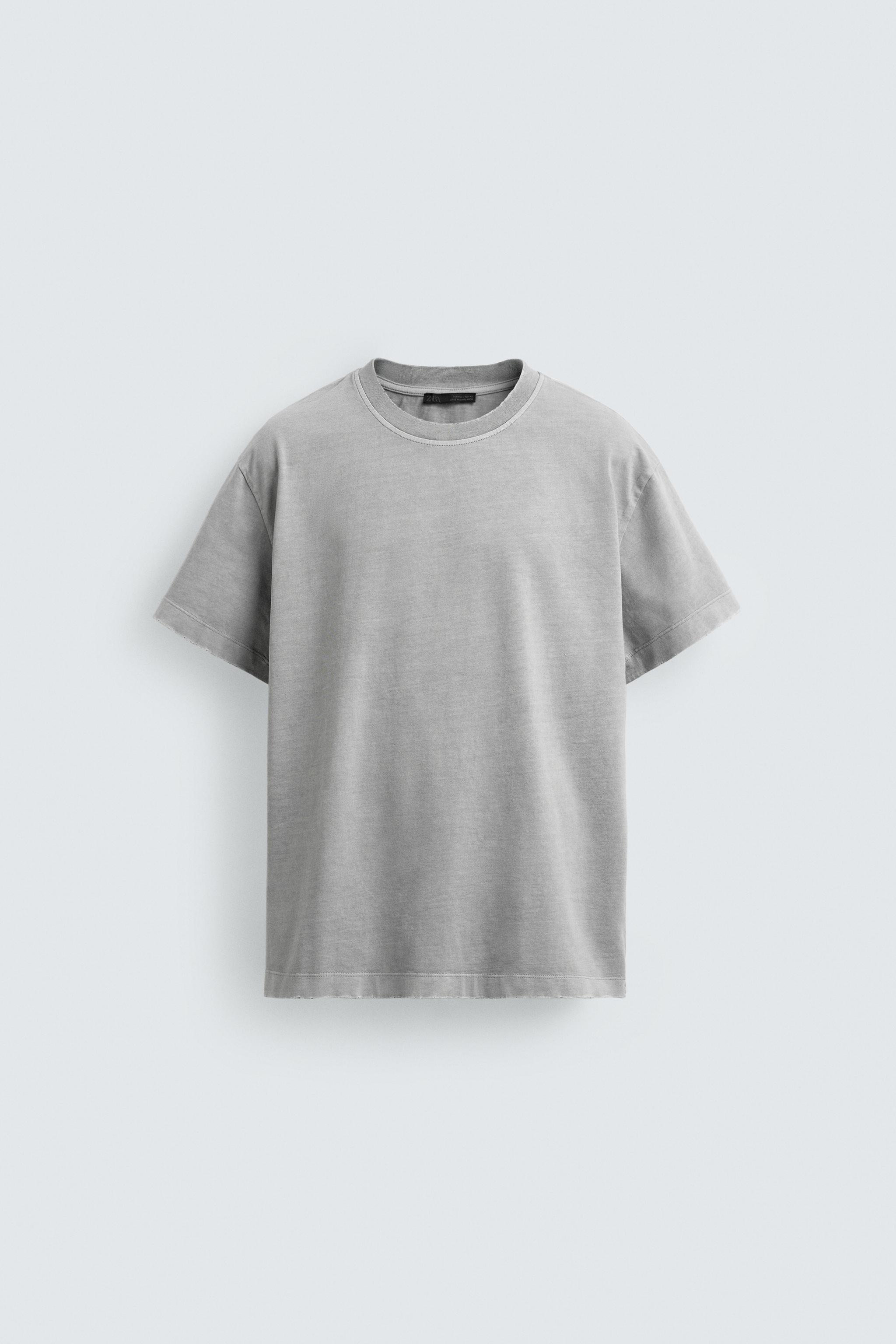WASHED BOXY FIT T-SHIRT - Light gray | ZARA United States