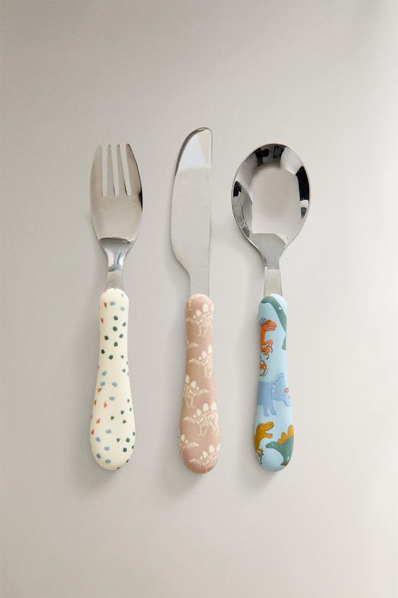 CHILDREN'S COLOURED CUTLERY SET (SET OF 3) - Multicoloured | ZARA Turkey