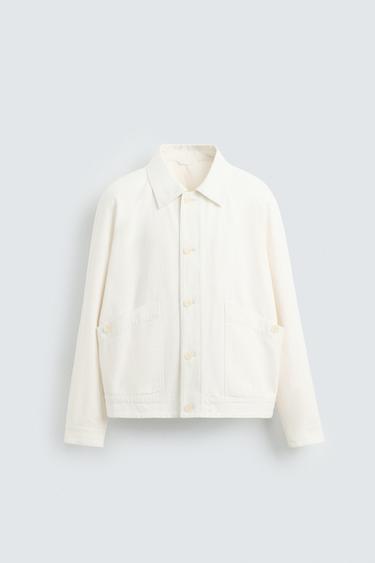 LINEN/COTTON JACKET - Ecru by Zara