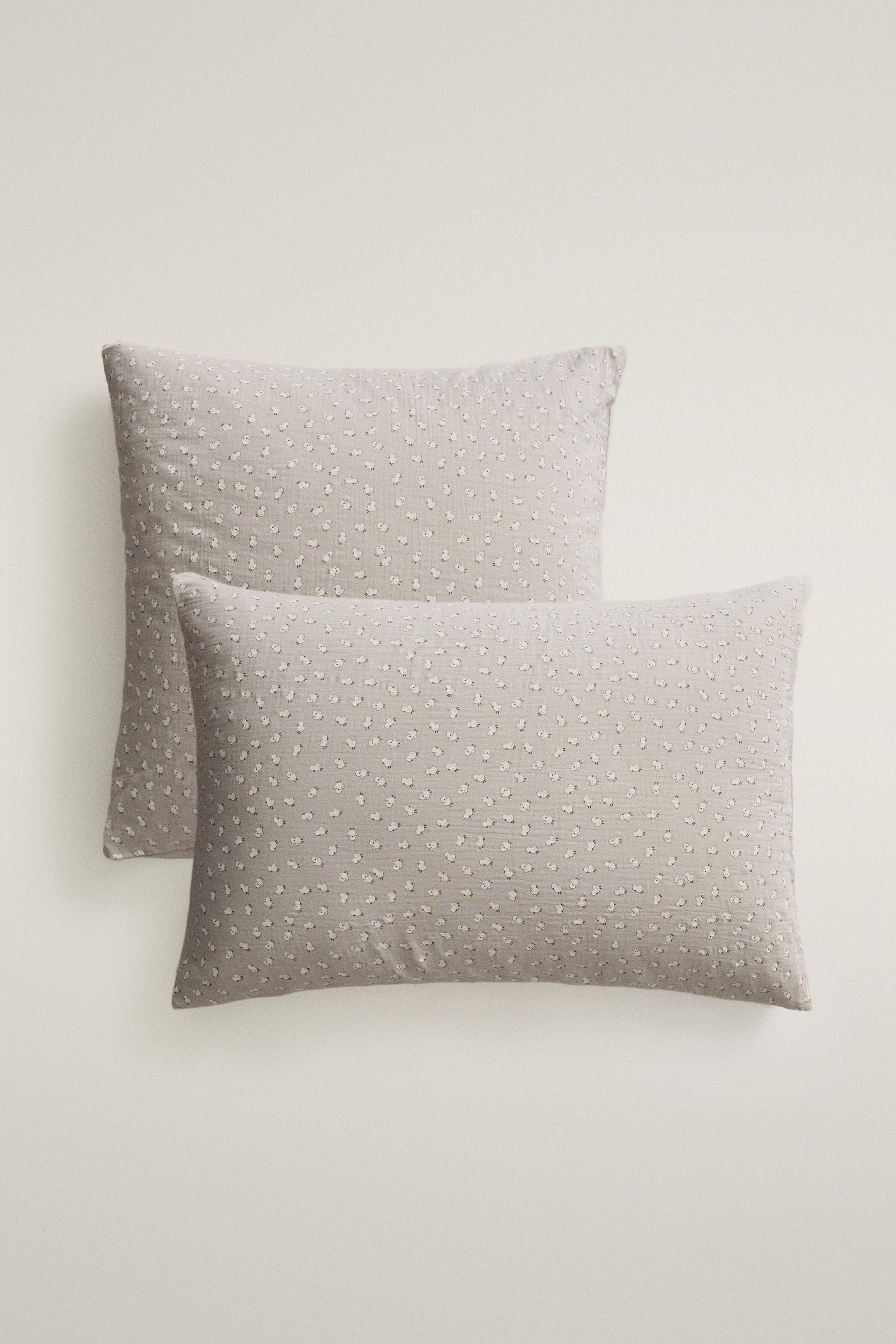 TAIE D’OREILLER ENFANT COTON GAZE POUSSINS