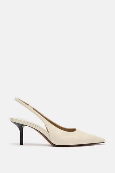 SLINGBACK HEEL SHOES - Ecru White by Zara