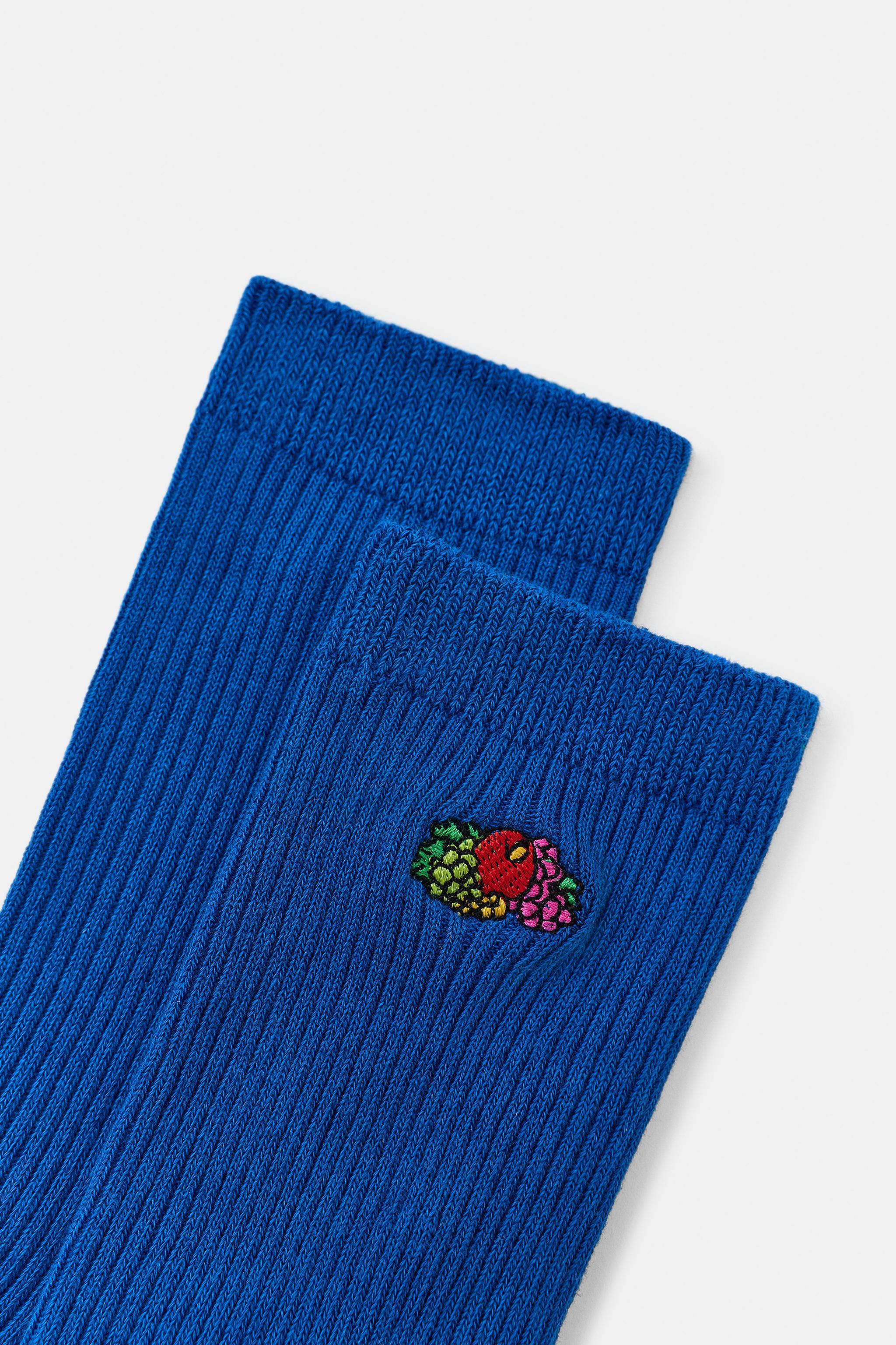 LOT DE 2 PAIRES CHAUSSETTES UNIES, À RAYURES ET BRODÉES FRUIT OF THE LOOM™