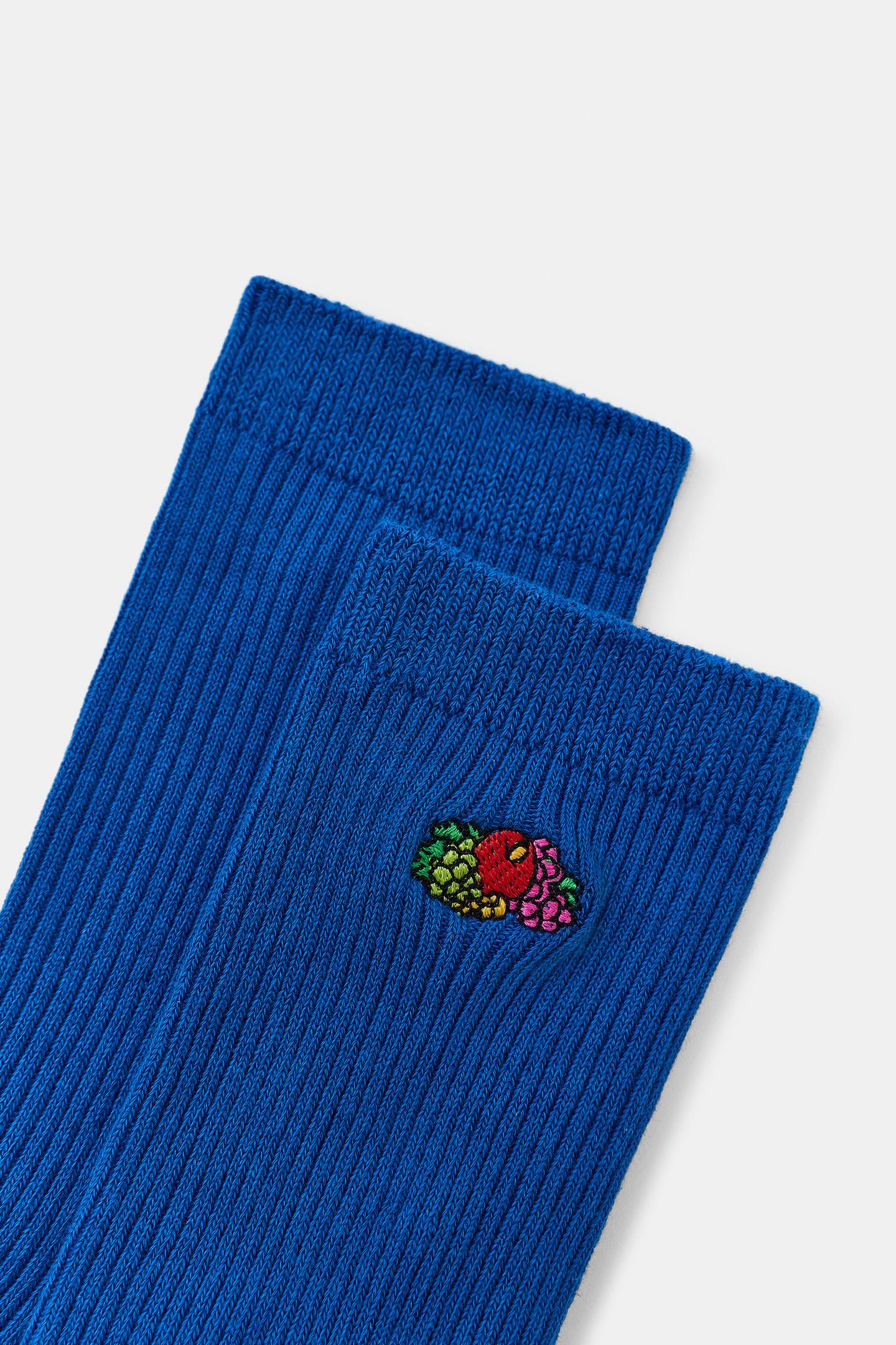 Носки Loom™ Fruit, вышивка, в полоску, 2 шт. — Zara, цвет: Разноцветный — фото 2