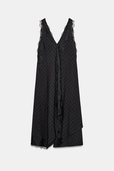 ZW COLLECTION LIMITED EDITION CONTRAST LACE DRESS - Navy blue by Zara