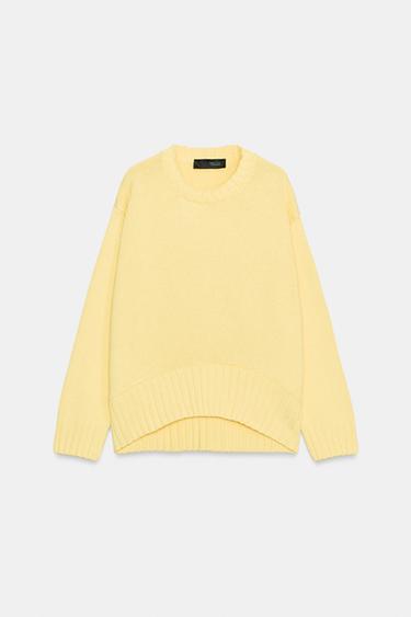 JERSEY PUNTO BAJO ASIMÉTRICO - Amarillo de Zara