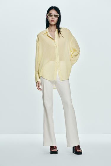 OVERSIZE STRIPED GAUZE SHIRT - Printed by Zara