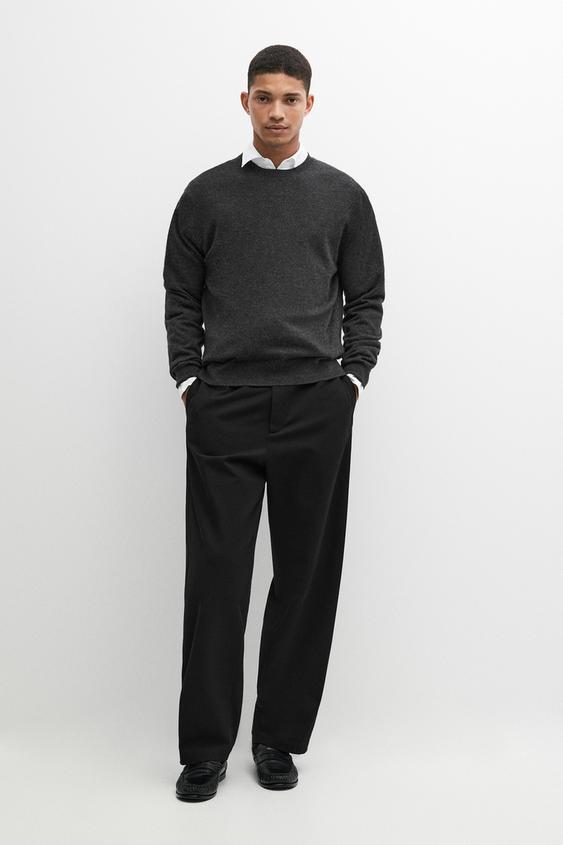 Zara Knit 100% cashmere round neck sweater - Anthracite Gray - Image 0