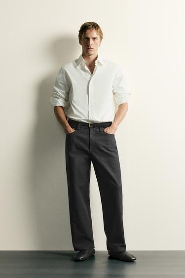 STRAIGHT RELAXED FIT JEANS - Black by Zara