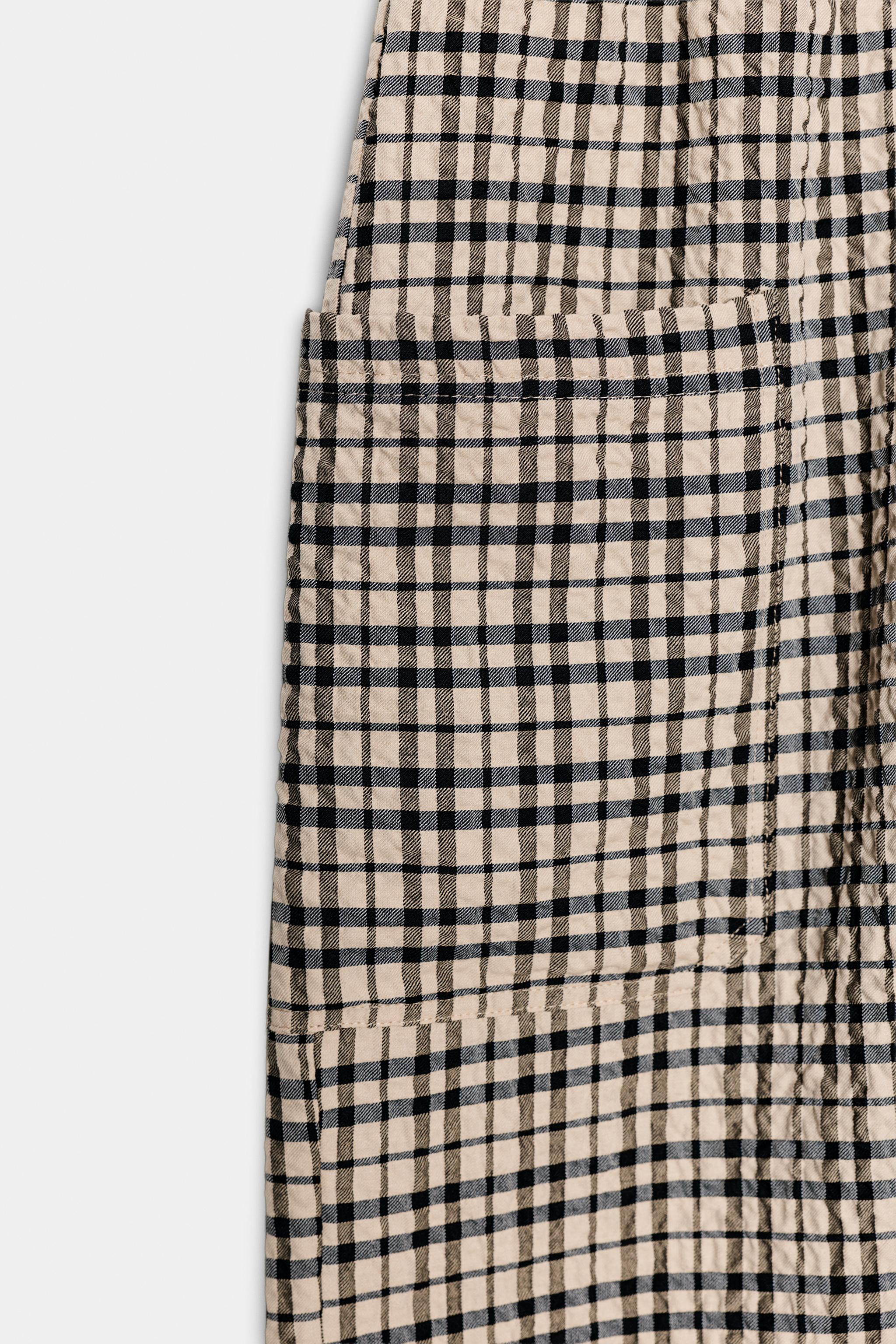 Zara Kareli Elastik Bel Pantolon görsel 7