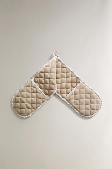 GUANTO DA FORNO DOPPIO COTONE - Marrone / Taupe di Zara - Immagine 0