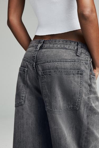 JEANS TRF BALLOON BAGGY TIRO MEDIO - Negro de Zara