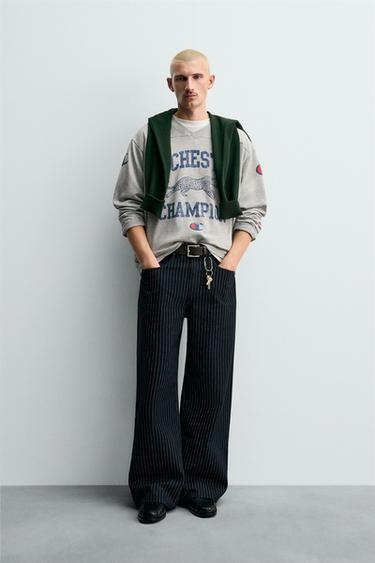 PRINTED T-SHIRT CHAMPION ® X ZARA - Grey marl by Zara