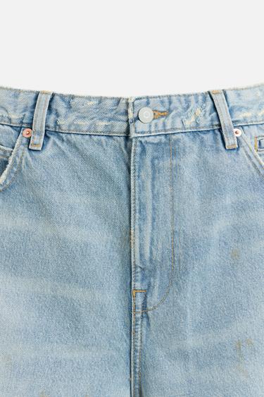 BERMUDAS DENIM COUPE AMPLE EFFET VINTAGE - Bleu clair de Zara - Image 7