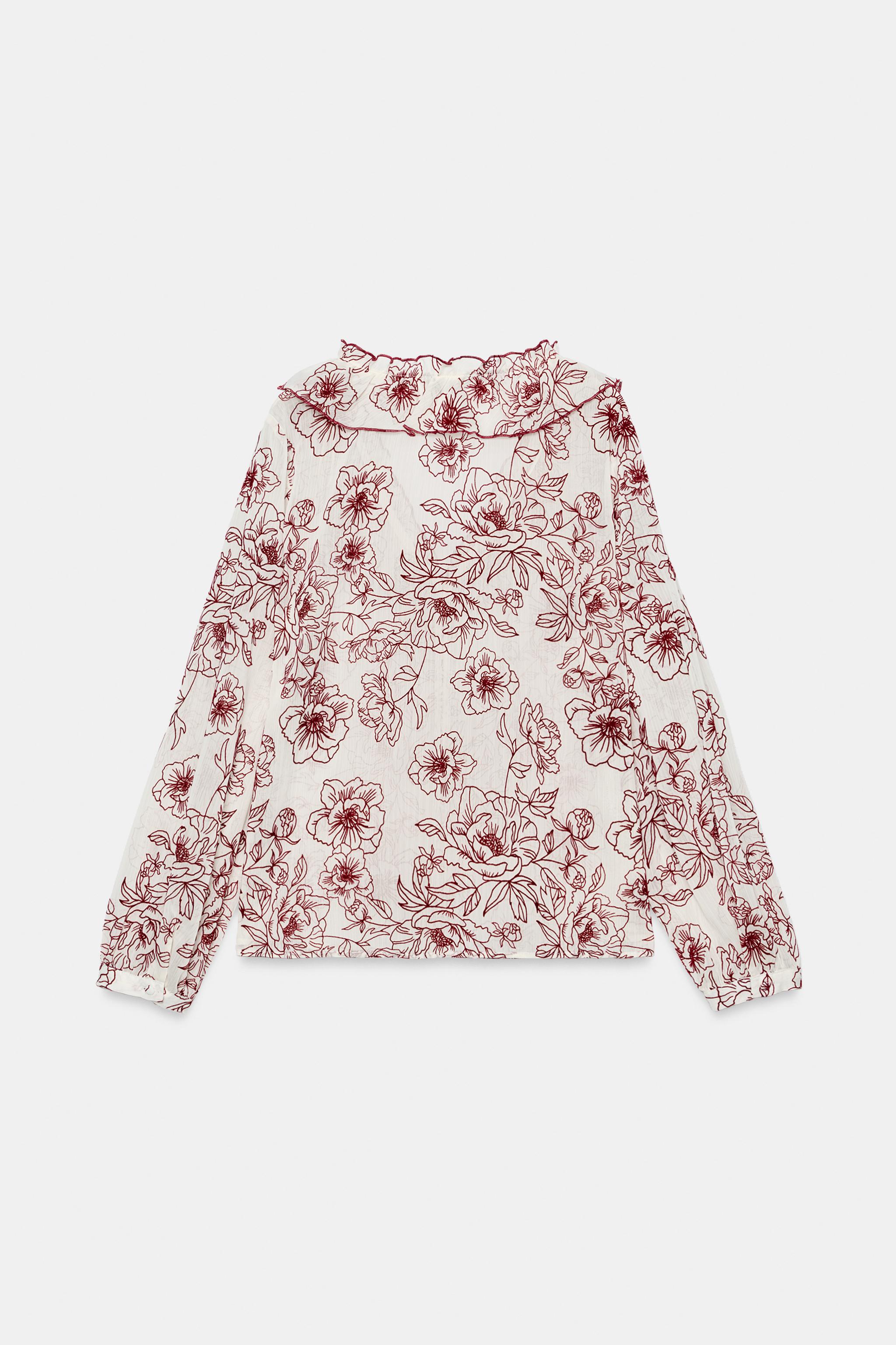 FLORAL RUFFLE BLOUSE