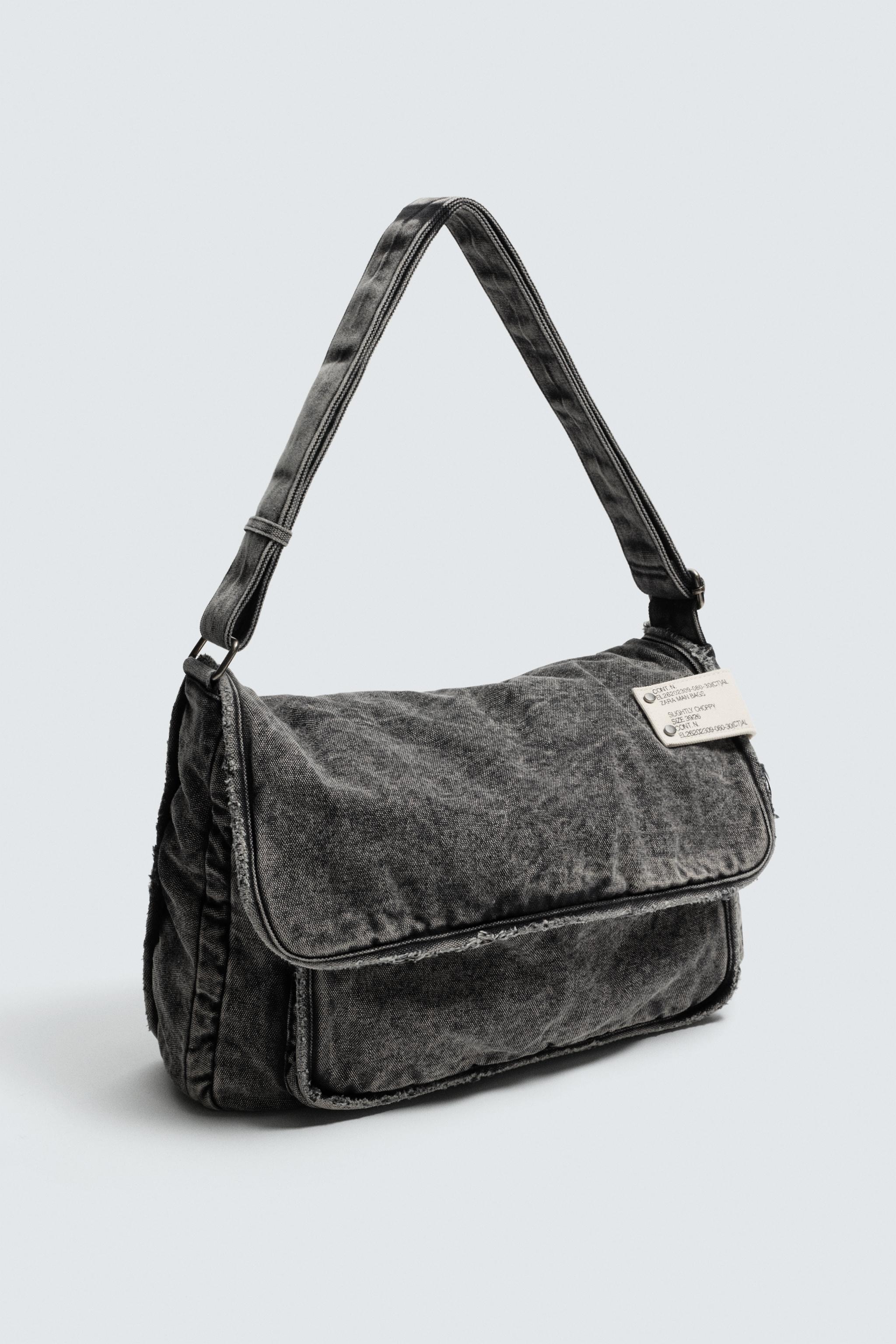 WASHED EFFECT DENIM CROSSBODY BAG