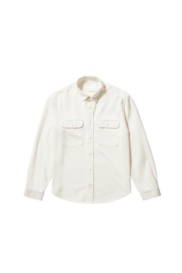 DENIM OVERSHIRT - Oyster-white by Zara