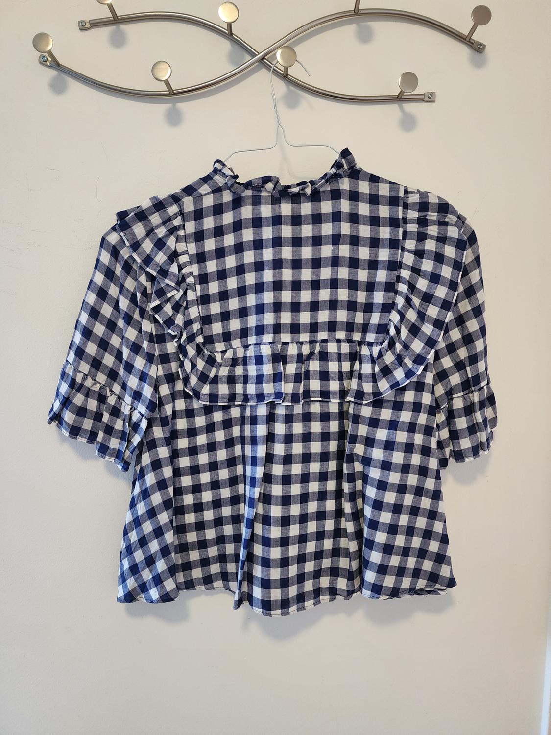 GINGHAM BLOUSE WITH RUFFLES - Image 3