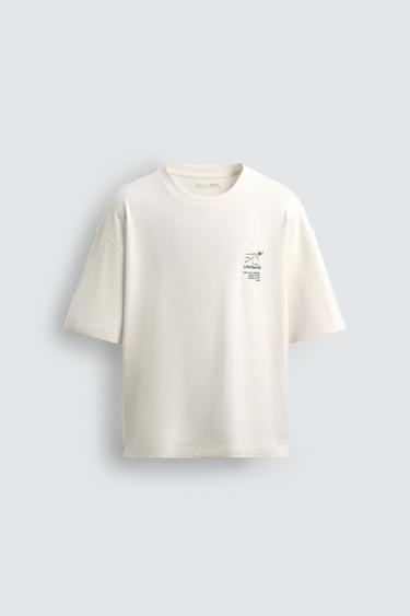 CAMISETA ESTAMPADOS COMBINADOS - Blanco roto de Zara - Imagen 0