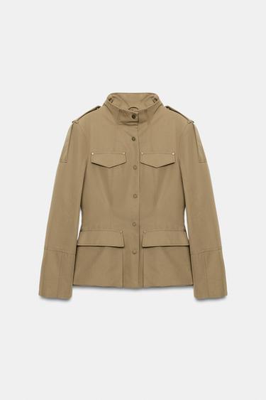 FITTED POCKET JACKET - Light khaki by Zara - Image 0