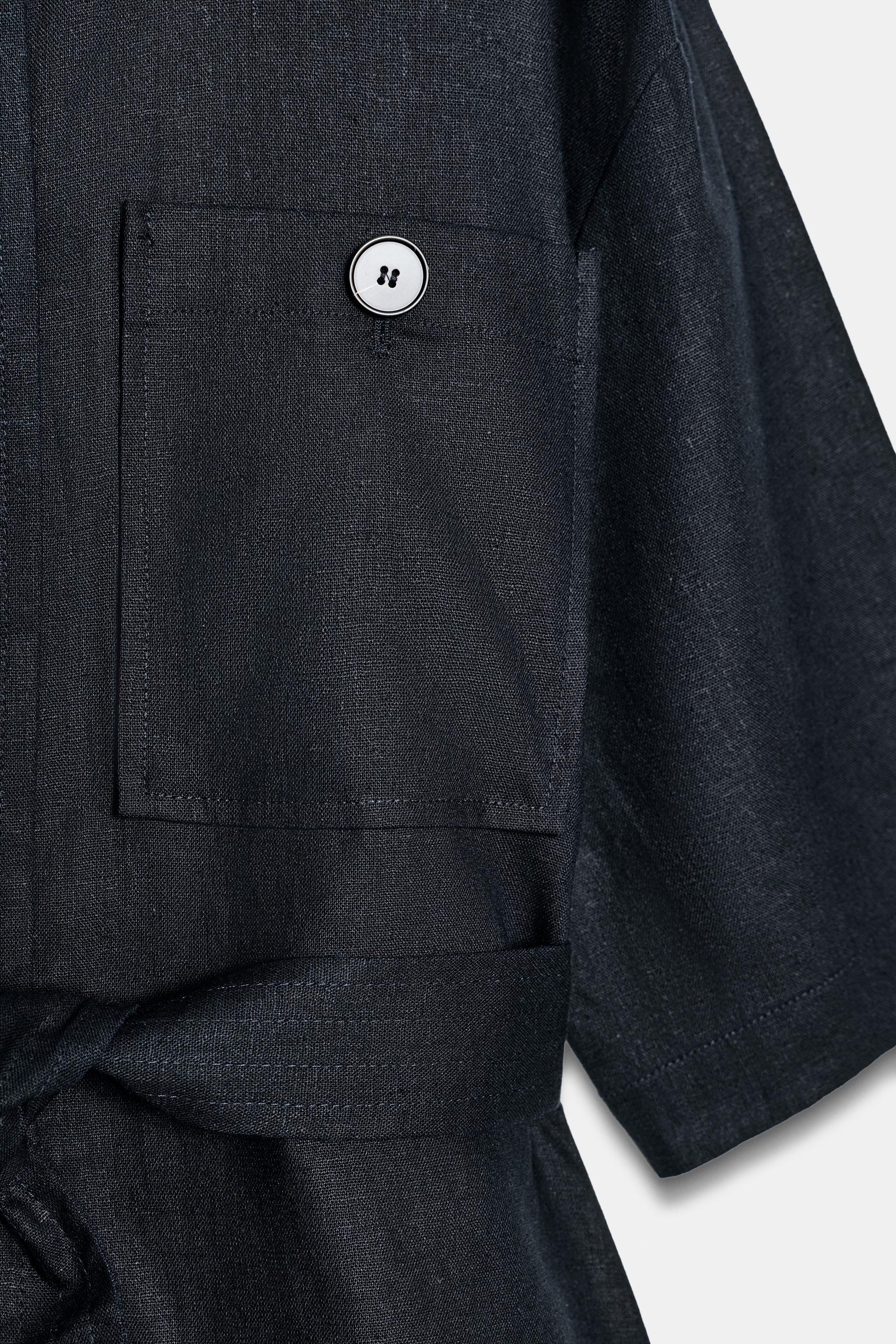 BELTED LINEN SAFARI JACKET