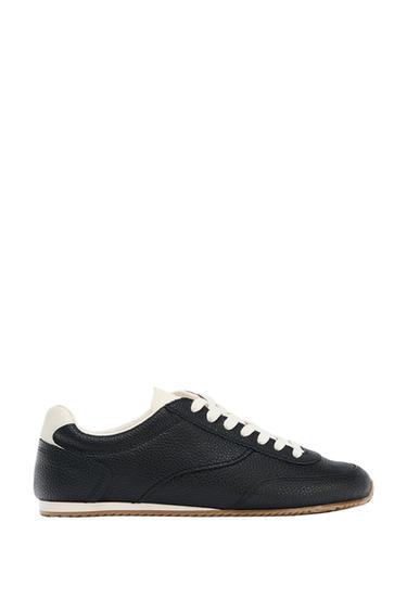DEPORTIVA PIEL CONTRASTE - Negro de Zara