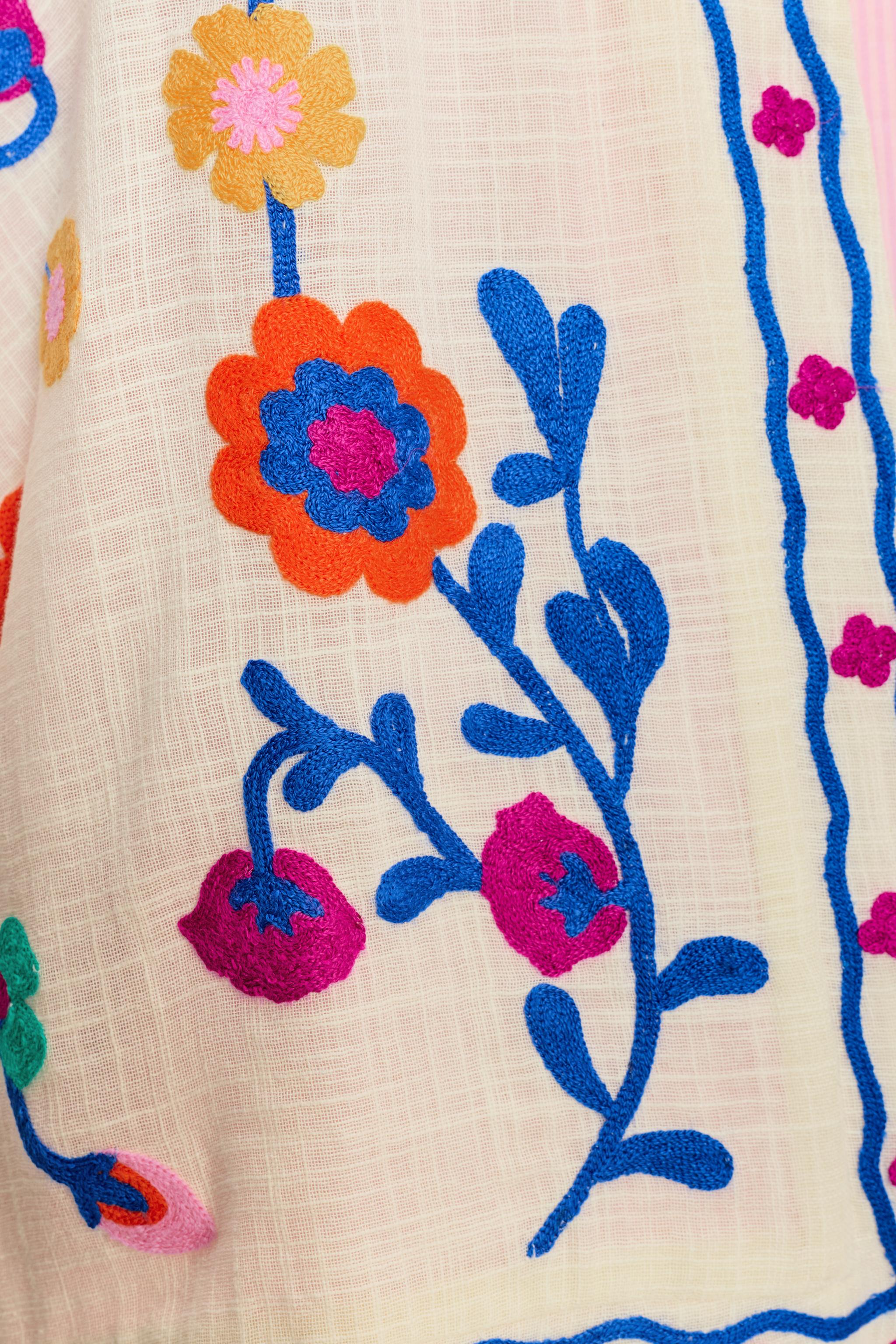 FLORAL EMBROIDERED KIMONO
