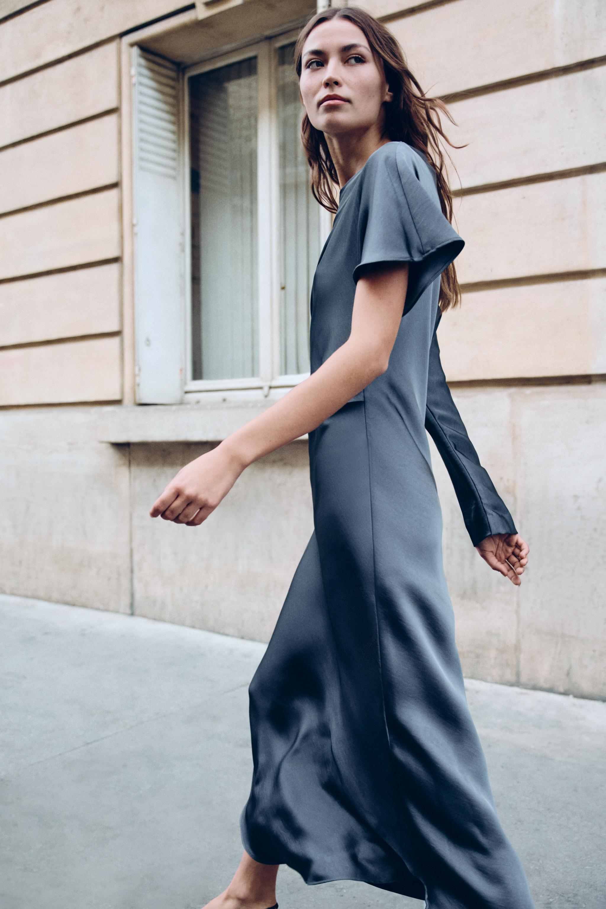 ASYMMETRIC SATIN MAXI DRESS
