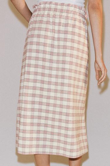 ZW COLLECTION CHECK MIDI SKIRT - Multicoloured by Zara - Image 3