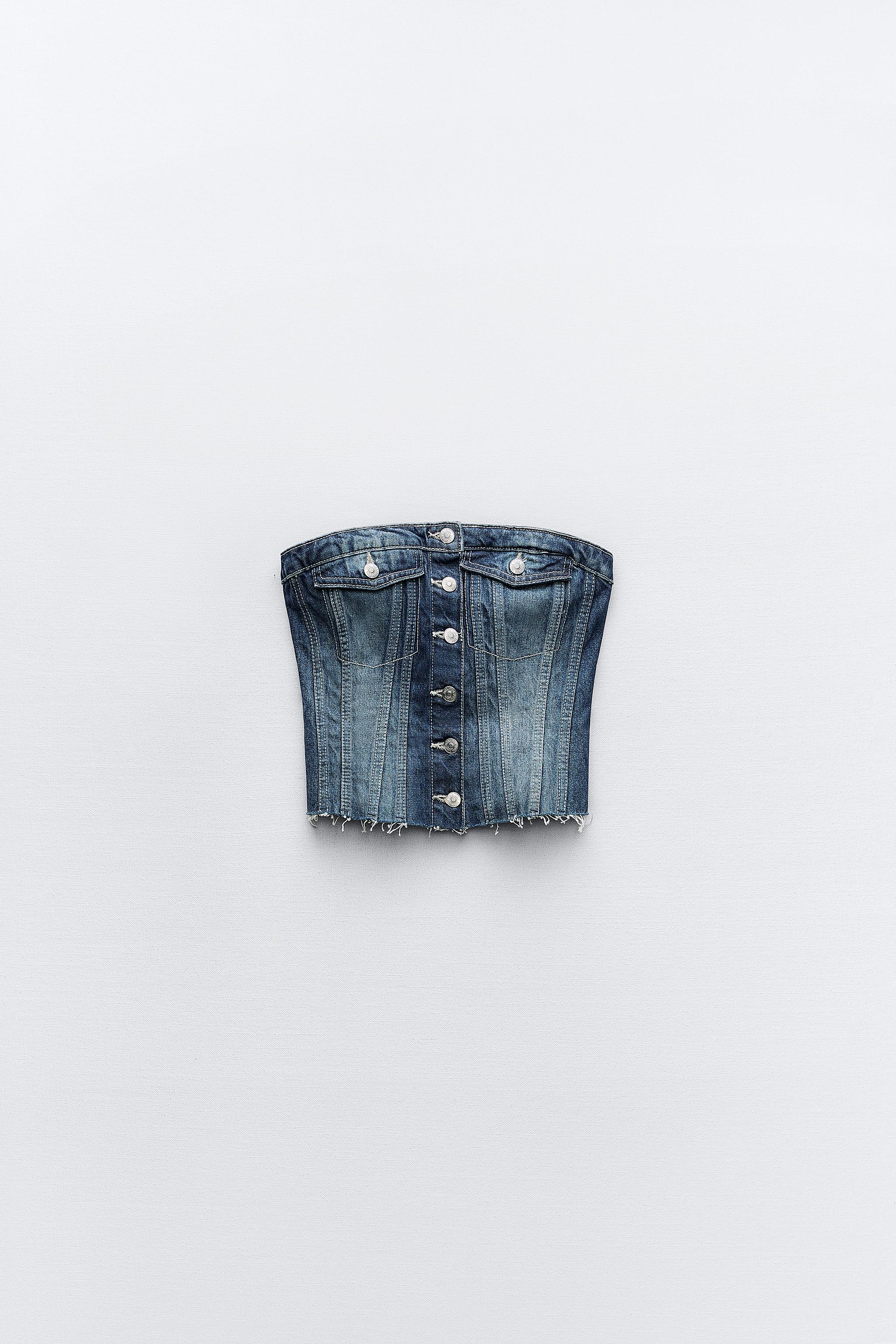 Zara Corset Blue Denim Belt 0594/033/400 Size 32