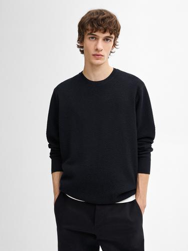 Zara Cotton blend knit sweater - Navy blue