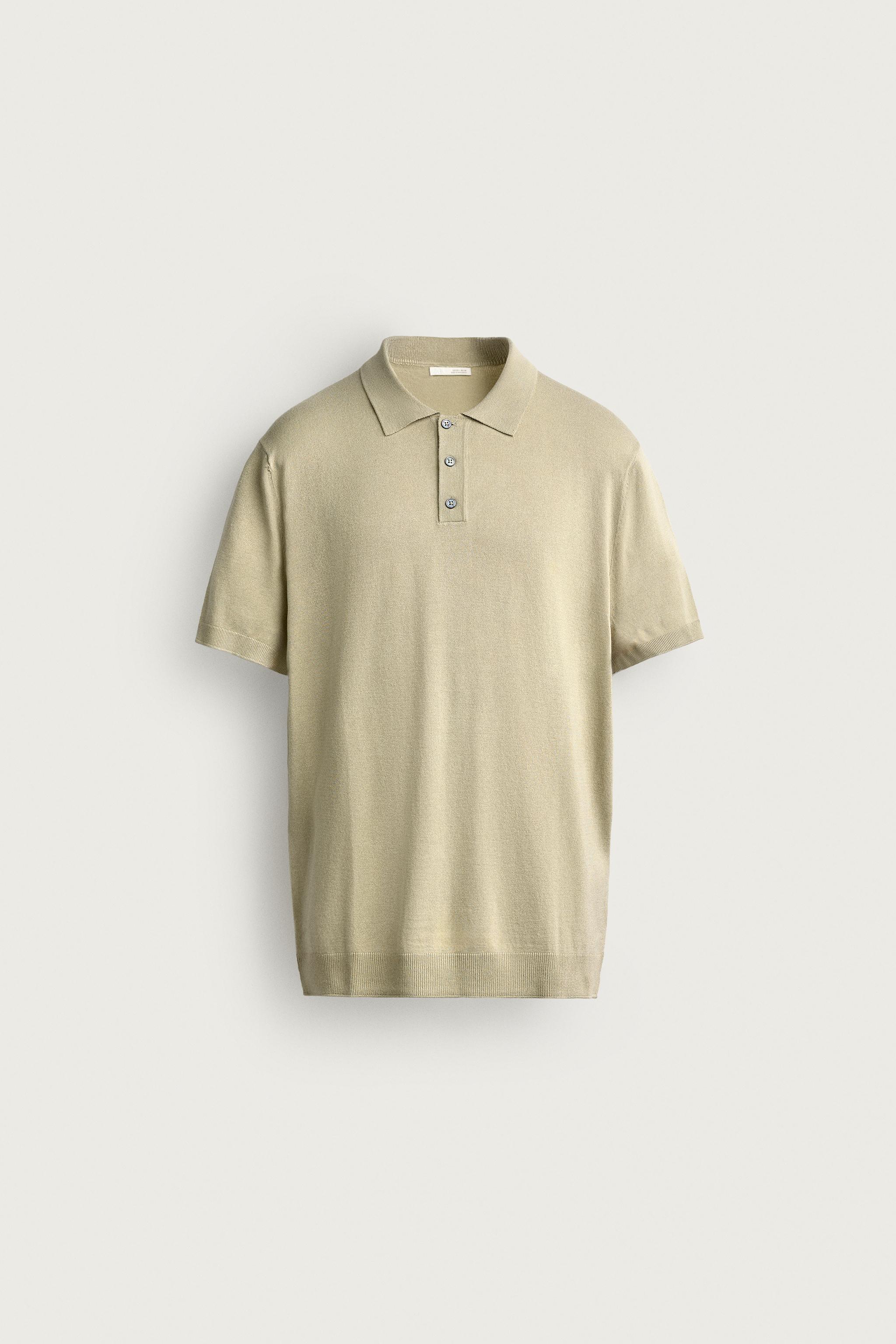 REGULAR FIT KNIT POLO — Light green