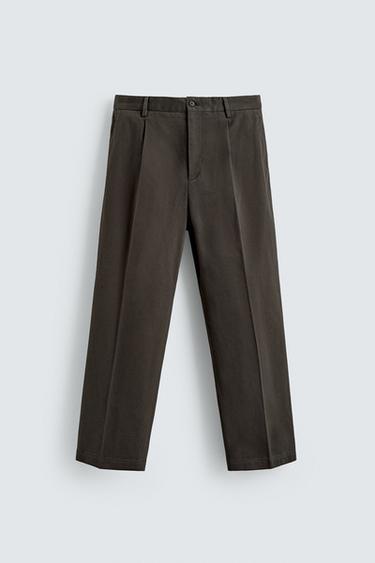 PANTALÓN TRAJE EFECTO LAVADO - Gris topo de Zara