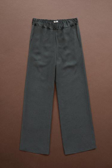 Studio total look elasticated pants — Petrol blue 1