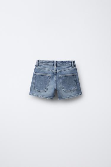 RHINESTONE STAR DENIM BERMUDA SHORTS - Blue by Zara - Image 1