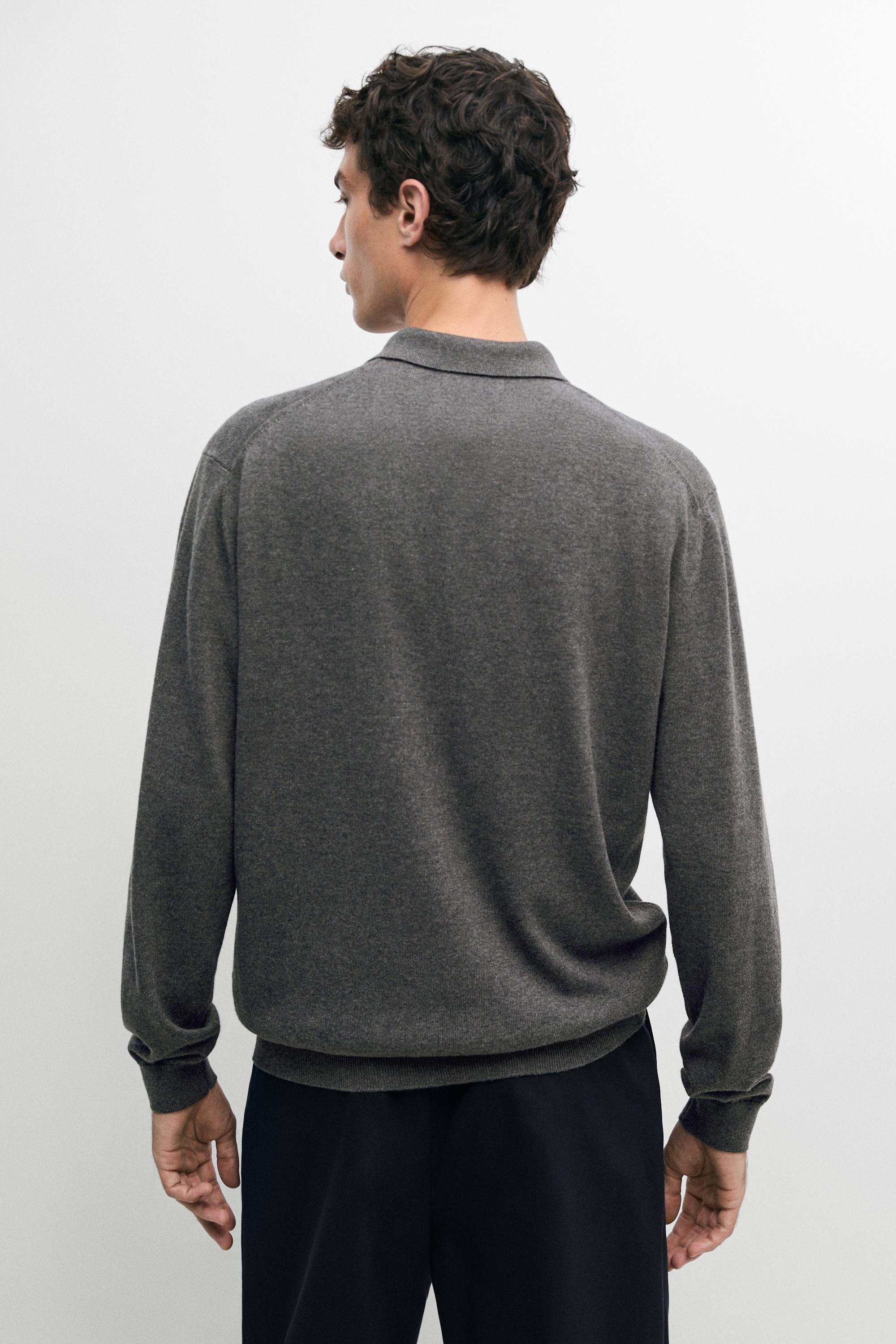 100% cotton knit polo sweater