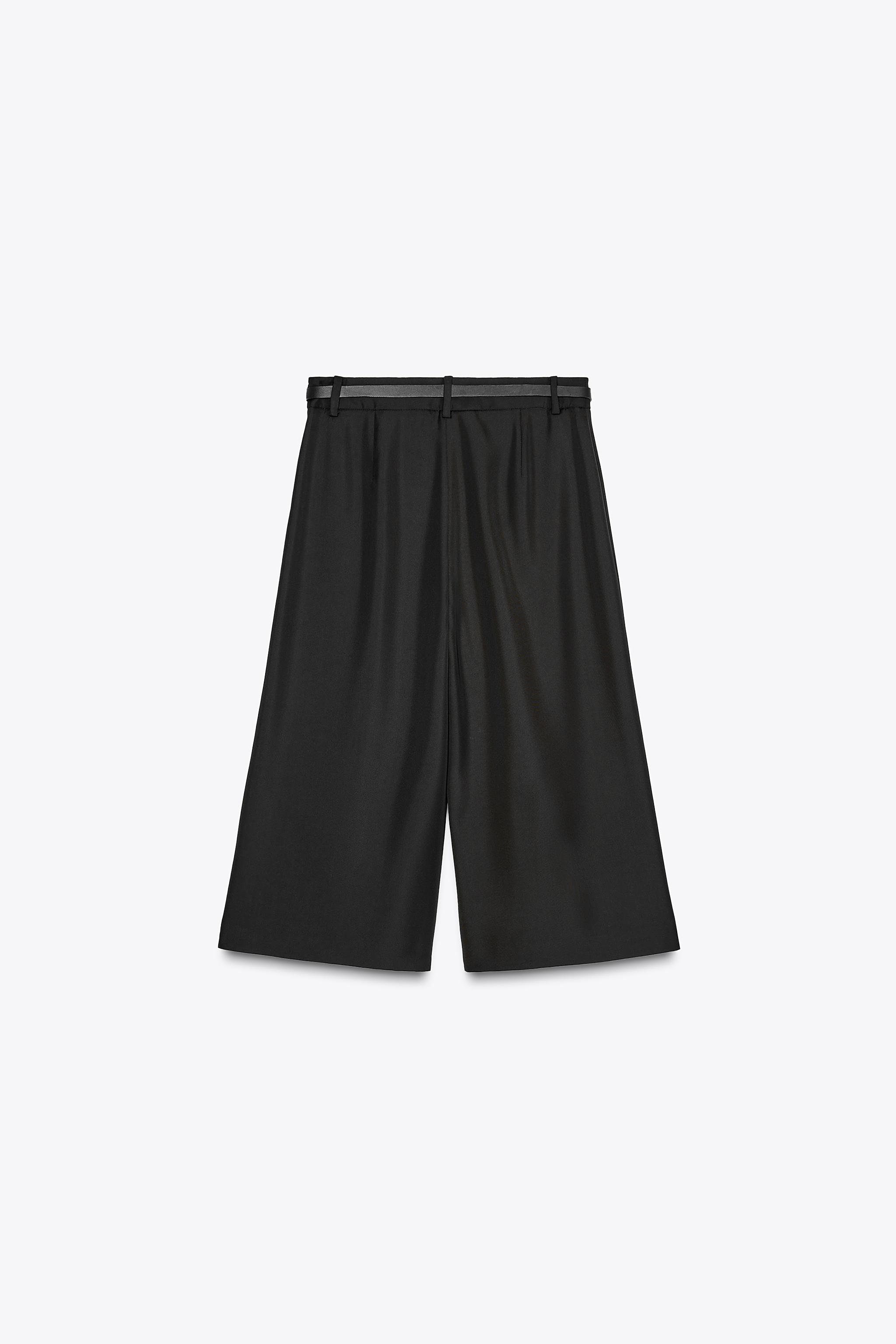 ロング丈チェーンベルトバミューダパンツ - ブラック | ZARA