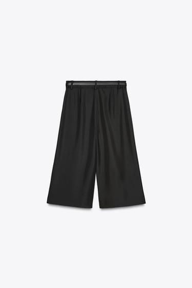 LONG BERMUDA SHORTS WITH CHAIN BELT - Black by Zara - Image 5