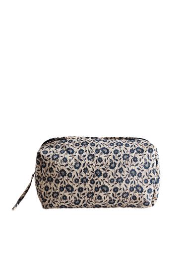 KIDS' FLORAL COTTON WASH BAG - Blue by Zara