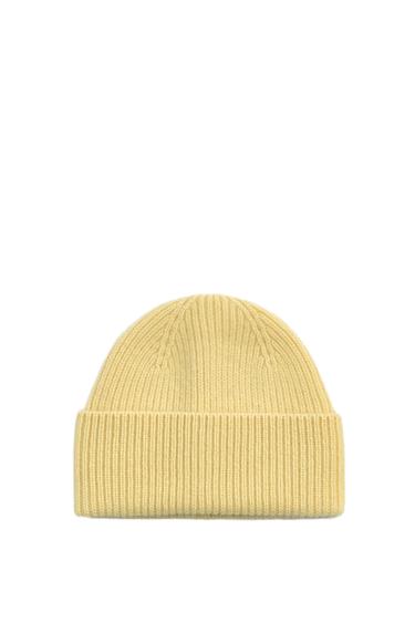 قبعة بيني 100% كشمير آرون ليفين X زارا - أصفر by Zara