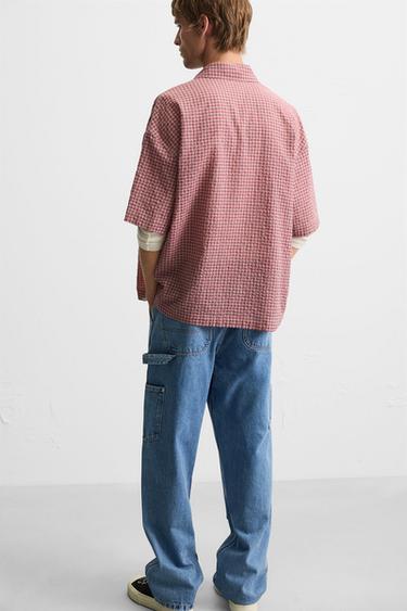 SEERSUCKER CHECK SHIRT - Pink by Zara - Image 5