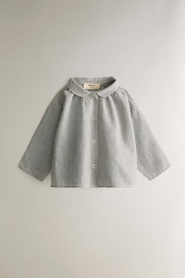 Zara BABY STRIPED SHIRT - Blue - Image 0