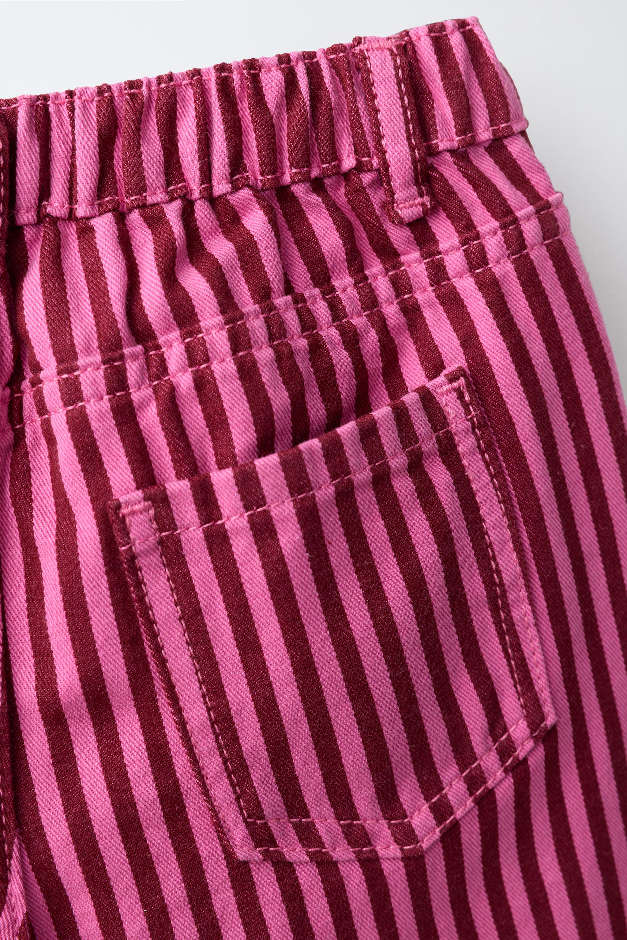 Детские джинсы Zara STRIPED CULOTTE JEANS — фото 4