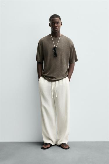 HEMP - VISCOSE T-SHIRT - Chocolate by Zara