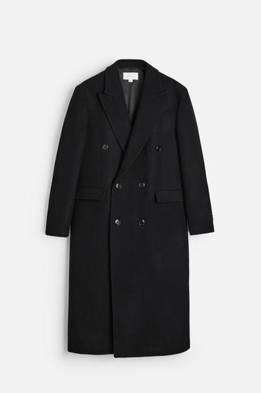 DOUBLE-BREASTED WOOL COAT - Black by Zara