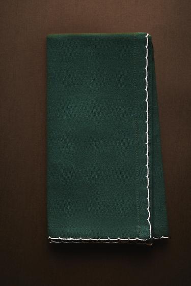 ZESTAW SERWETEK FALOWANE (ZESTAW 2 SZT.) - Zielony Zara